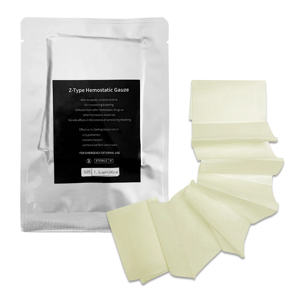 7.5*100 cm 100% Pure Chitosan Gace Hemostatic Dressings Medical Bandage Care