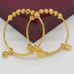 7.5 $/2 pièces Dubai bracelets pour bébé/enfants couleur or éthiopien exquis Bracelet/bracelet à la mode africain arabe bijoux Q0717