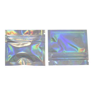 Bolsa pequeña de papel de aluminio brillante de 7,5x6 cm, Mini bolsa de Mylar con cierre de cremallera, sellado térmico, embalaje de muestra de semillas de granos de café, bolsa de almacenamiento, 200 Uds.