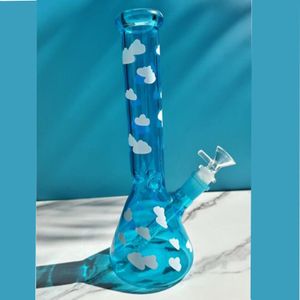 Big Bong Hookahs Recycler GRACHES OUILLES PIEURES en verre Pipes d'eau du bécher Bubbler Perc Bongs de Bangs Bongs avec un banger de 14 mm