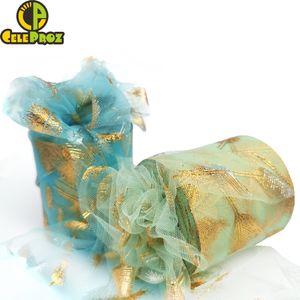 7,5 cm 25yards Feather Golden Tulle Gilded Mesh Fabric DIY COUDRE CORT CLUP COURME POM