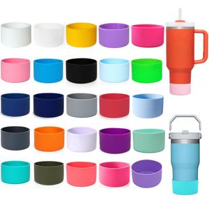 7,5 cm 9 cm Siliconen Coasters Boot Sleeve Cups Cover Fit 20oz 30oz 40oz Tumbler met handgreep 12oz-20 oz/32oz-40oz brede mondflesfles mok antislip bumpers