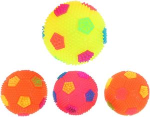 7.5Cm Light Up Soccer Ball Clignotant Spike Balles Rebondissantes Son Éclairage Massage Football Enfants Jouets Flash Grinçant Jouet pour Party Favor