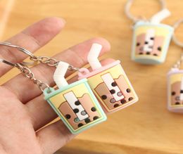 7,5 cm Mini Milk Cup Couchette Cartoon Mute Key Key Ring Silicone Soft Pendant Bijoux Accessoires Gift For Women8553273