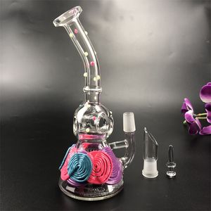 7.5 Inch Kleurrijke Dark Glow Glas Water Pijpen Waterpijpen Honingraat Filter Dab Rig Mini Waskolf Bongs