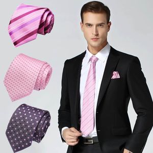7,5 m heren banden roze man mode polka dot plaid gestreepte bloemen stropdassen corbatas gravata jacquard zijden zakelijke stropdas voor mannen