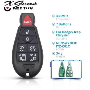 7 6+1 Buttons Car Remote Control Key M3N5WY783X IYZ-C01C Fob 433Mhz For Dodge Caravan Chrysler Town & Country Jeep