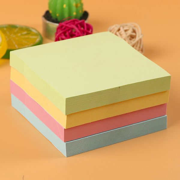 7,6 * 7,6 cm Mini auto-adhésif Sticky Note Solid Color Student Student Memo Bookmark Notes School Office Fourniture Papier Stickies Notepad BH4807 TQQ