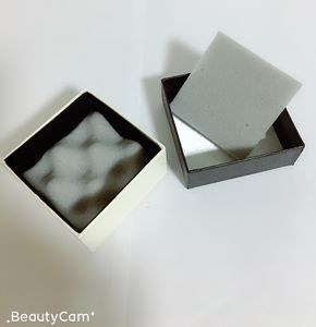 Boîte de rangement de bijoux en éponge carrée noire, 7x7x4cm, boîte de rangement de bijoux, couverture ciel et terre, coffrets cadeaux, étui à bijoux de haute qualité