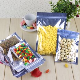 7.7x10cm Doorschijnende hersluitbare geurbestendige verpakking mylar bag aluminium folie zip food snacks showcase warmteafdichting laminating pakket