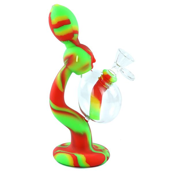 7.8 pulgadas alienígena Dab Rig Glass Bong Fumar Pipas de agua cuarzo banger bowl silicona Bongs Heady Pipe cera Plataformas petrolíferas hierba burbujeador Hookahs