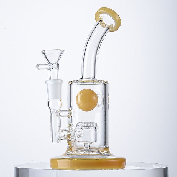 7.8 Pulgadas 14 mm Hembra Conjunta Hookahs Jet Perc Oil Dab Rigs 4 mm de espesor Bong Splash Ball Tubos de agua con tazón DGC1316