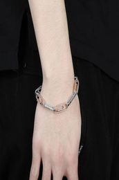 7 8 pouces 1 cm Chaînes Iced Out Bracelets for Men Luxury Designer Bling Diamond Clip Bracelet Gold Silver Cuban Link chaîne JE1795764