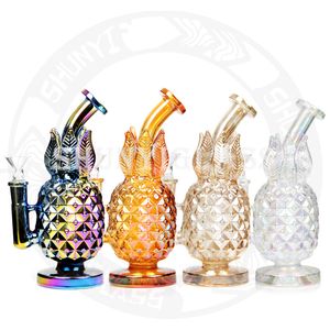 7.8 inch Booreilanden ananas bong Waterpijp inline diffuus per met gegalvaniseerde glazen pijpen 14.4 mm Jonit-maat Rook waterpijp tabak cool bongs Dab rig recyler