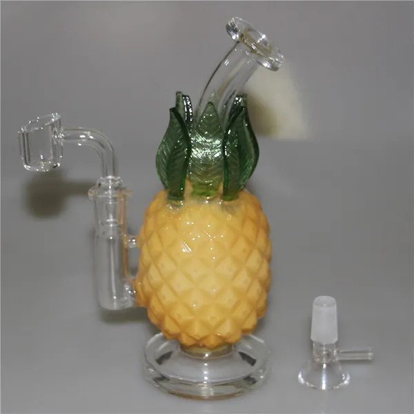 7.8 pulgadas Piña Vidrio Bong Hookahs Shisha Feb Huevo Agua Bongs Fumar Pipa de vidrio Reciclador Dab Rigs con un tazón de 14 mm