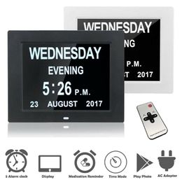 7 8 langues horloge numérique LED calendrier jour semaine mois année réveil électronique pour personnes malvoyantes maison Dec245W
