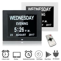 7 8 langues horloge numérique LED calendrier jour semaine mois année réveil électronique pour personnes malvoyantes maison Dec274f