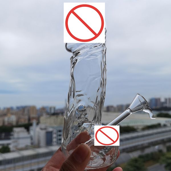 7.8 pouces mâle pénis conduite d'eau narguilés de haute qualité avec bol en verre transparent Dab Rig Bong accessoires pour fumer