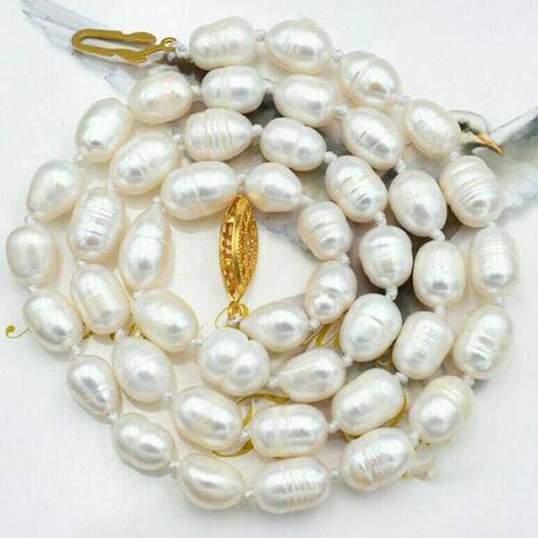 Collar de perlas cultivadas de agua dulce de 7-8 mm natural 18 ''