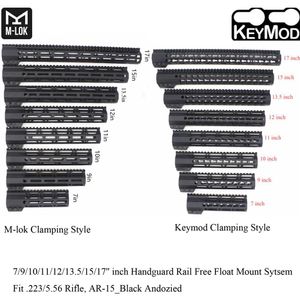 7 9 10 11 12 13 5 15 17'' inch Keymod M-lok Vastklemmen Stijl Handguard Rail Picatinny Mount Systeem Zwart Anodized3507