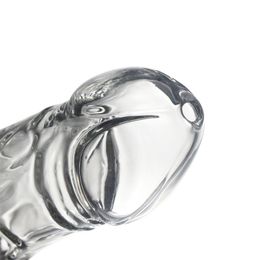 7.9inchs Glass Bong Male Pene pipa de agua Hookahs Forma realista con Downstem Bowl Dab Rig Herramienta para fumar