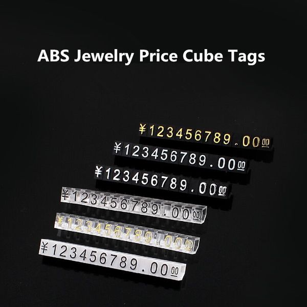 7*9mm Cube étiquette réglable pour bijoux affichage comptoir numéro lettre Dollar Euro prix bloc Kit