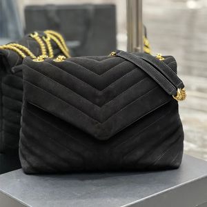7 Un nouveau sac pour femmes et en cuir hivernal de créateur de luxe Loulou Faux Nubuck Fashion Retro Retro V-Pattern One épaule Crossbody Porting Chain Original