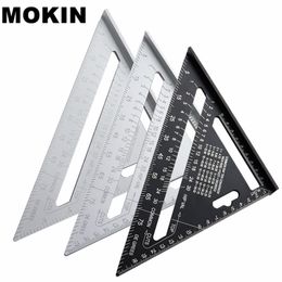 7'' Aluminum Alloy Triangle Ruler Angle Protractor Miter Speed Square Measuring Ruler For Building Framing Woodworking Tools 201116