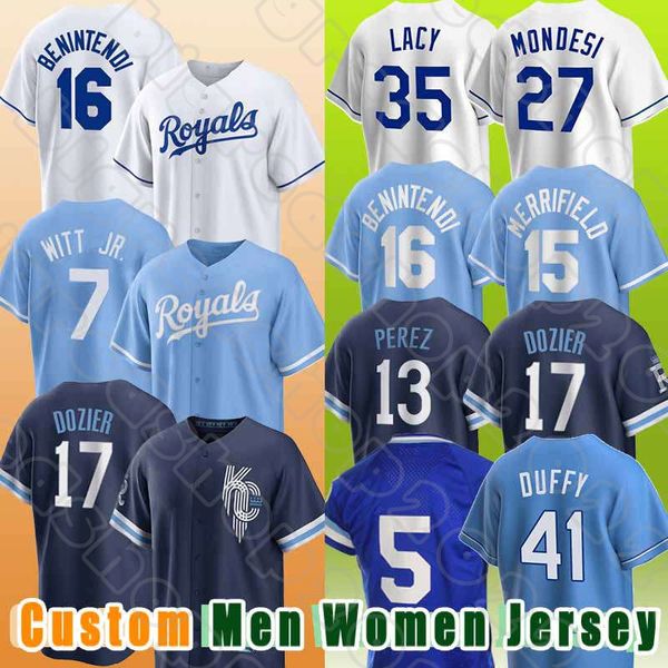 7 Bobby Witt Jr. Baseball Hunter Dozier Maillots Salvador Perez Whit Merrifield Royals Andrew Benintendi George Brett Carlos Santana Zack Greinke Adalberto Mondesi