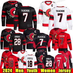 #7 Brady Tkachuk Ottawa Reverse Retro Hockey Jersey #28 Claude Giroux Tim Stutzle Jakob Chychrun Artem Zub Dominik Kubalik Pinto Joonas Korpisalo Senators Jerseys