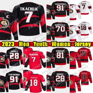 7 Brady Tkachuk Maillot de hockey rétro inversé 28 Claude Giroux 91 Vladimir Tarasenko Tim Stutzle Jakob Chychrun Artem Zub Dominik Kubalik Joonas Korpisalo maillots