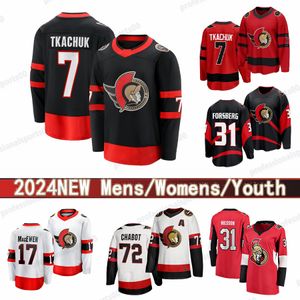 # 7 Brady Tkachuk Jersey de hockey retro inverso # 28 Claude Giroux # 91 Tim Stutzle Jakob Senador de Ottawa Chychrun Artem Zub Dominik Kubalik Joonas Korpisalo Jerseys