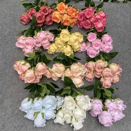 7 Buds Wedding Rose Flowers Bouquet Valentine Mother Mother Wedding Home Party décorations DIY Arrangement Fleur