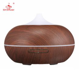 7 Kleurveranderende LED Licht Aroma Diffuser 300 ml Houtnerf Aromatherapie Essentiële Oliffuser Ultrasone Luchtbevochtiger