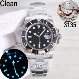 7 kleuren Schone luxe herenhorloges V11 116610L zilveren kast Zwarte keramische bezel SUB Eta31353235 Mechanisch horloge 904L roestvrij ste220E