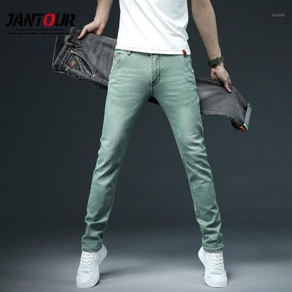 7 Couleur Mode Haute qualité Stretch Casual Hommes Jeans Skinny Jeans Hommes vert Kaki Gris Denim Homme Pantalon Marque Pants1298O