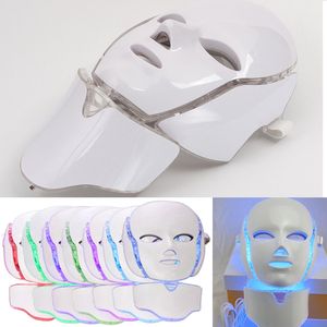 7 Kleur LED Facial and Neck Masker Microcurrent PDT Photon Gezicht Rimpel Verwijderen Huidverjonging Schoonheid
