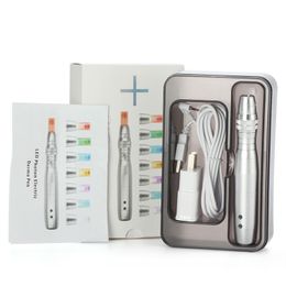 7 color LED LED DR Pen Electric Anectric Derma Pen 12Pins Agujas MicrooneDling Dermapen Sistema de Dermapen