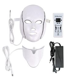 7 Color LED Mask Light Therapy Face Machine de beauté LED Masque à cou facial LED avec microcourant pour le dispositif de blanchiment de la peau Reporté LED REJUV6009588