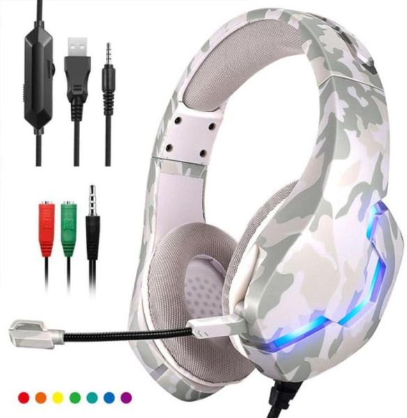 7 Color LED Professional Gaming Headphone 35mm Game Wired Game Headset Steito Computer Bass Gamer avec micro pour PC Switch Xbox10811112591191