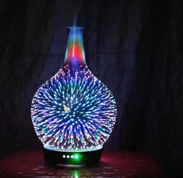 7 couleurs de lumière 3D vase en verre aromathérapie huile essentielle diffuseur d'arôme changeant et arrêt automatique sans eau humidificateur à brume fraîche Y24507197