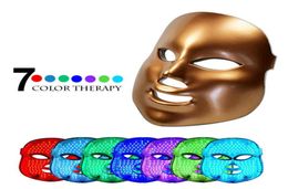 7 couleurs lumière Pon PDT LED électrique Massage du visage masque Facial soins de la peau thérapie de rajeunissement anti-âge promouvoir les cellules de la peau RRA2105839210