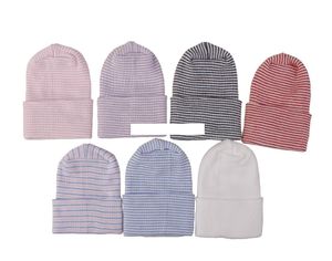 7 couleurs nouveau-né rayure chapeau bébé Crochet tricot chapeaux infantile crâne casquettes doux coton bonnet hiver chaud casquette accessoires