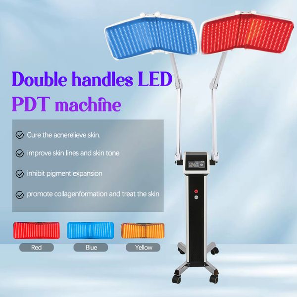 Máquina de cuidado Facial PDT de 7 colores, terapia de fotones PDT LED + 2 asas térmicas, levantamiento de piel, colágeno, cuidado del cuero cabelludo