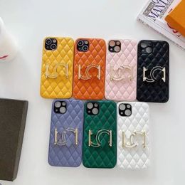 7 couleurs Plaid Phonecase Designer Phone Cases adaptés à l'iPhone 14 13Promax 12 11 14pro Max Xs Xsmax Xr Case Phones Holder Multifonctionnel Protect Shell