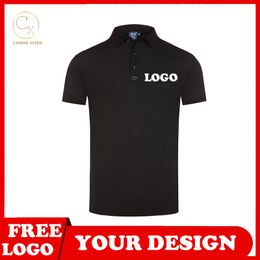 POLO de 7 colores, publicidad de verano personalizada, moda cultural, solapa que combina con todo, manga corta, impresión, texto de marca DIY 220623