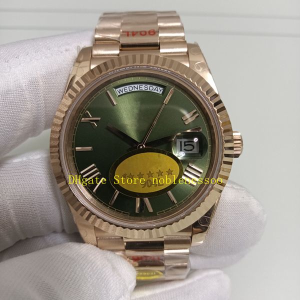 17 colores Foto real Relojes de acero 904L Fecha para hombre 40 mm Oro Everose de 18 k 228235 Esfera verde oliva 228239 NF V12 Oro amarillo Cal.3255 Movimiento Reloj mecánico automático