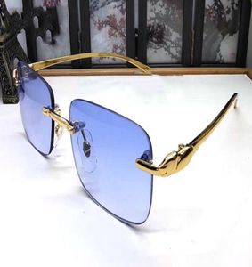 7 kleur randloze mannen zonnebril vintage tinten mode gouden zilveren luipaard hoofd zonnebril vrouwen brillen lunettes de soleil w3494692