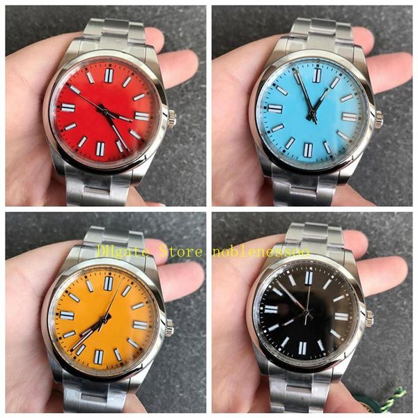 7 Color Super N Factory 904L Reloj Hombre 41mm Zafiro Acero 124300 Rojo Negro Azul Plata Oyster Pulsera Mecánica NoobF Automatic278g