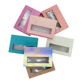 7 colores 3 pares Paquete de pestañas de visón 3D Las cajas pueden agregar pinzas Pestañas postizas Embalaje Caja vacía Estuche Caja de pestañas con soporte Herramienta de maquillaje